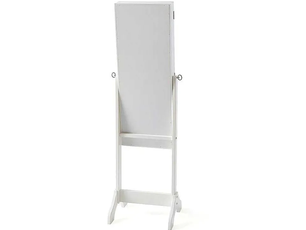 Sieradenkastje Met Spiegel Berenice - Mdf En Grenen - 120 X 39 X 30 Cm - Wit