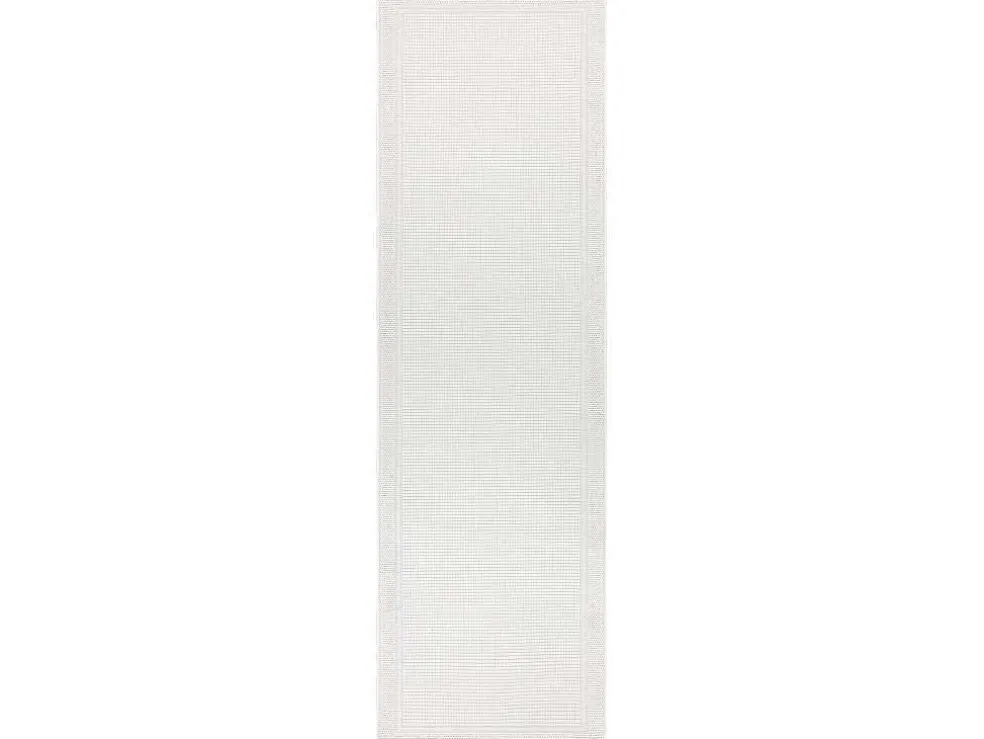 Sisal Tapijt, Loper Timo 5979 Buitenshuis Kader Wit 60X300 Cm