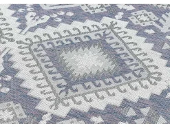 Sisal Tapijt Sion Azteeks 3007 Plat Te Weven Blauw / Roze / Ecru 140X190 Cm