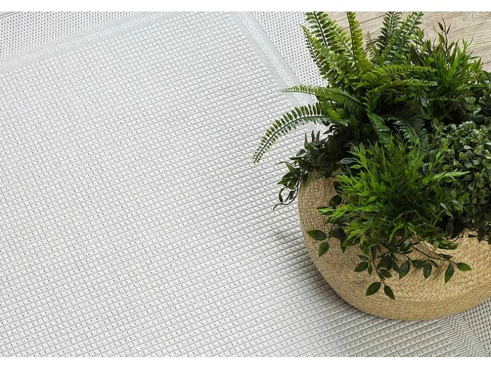 Sisal Tapijt Timo 5979 Buitenshuis Kader Wit 160X220 Cm