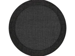 Sisal Tapijt Timo 5000 Cirkel Buitenshuis Kader Zwart Cercle 120 Cm