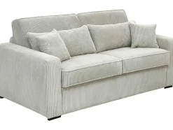 Slaapbank 4 Zitplaatsen Met Stoffen Bekleding In Cremewit Snel Ombouwbaar Matrasbreedte: 160 Cm Matrasdikte: 18 Cm Mondovi