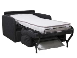 Slaapfauteuil Met Matras Van Stof Nadoa - Slaapafmeting 100 Cm - Donkergrijs