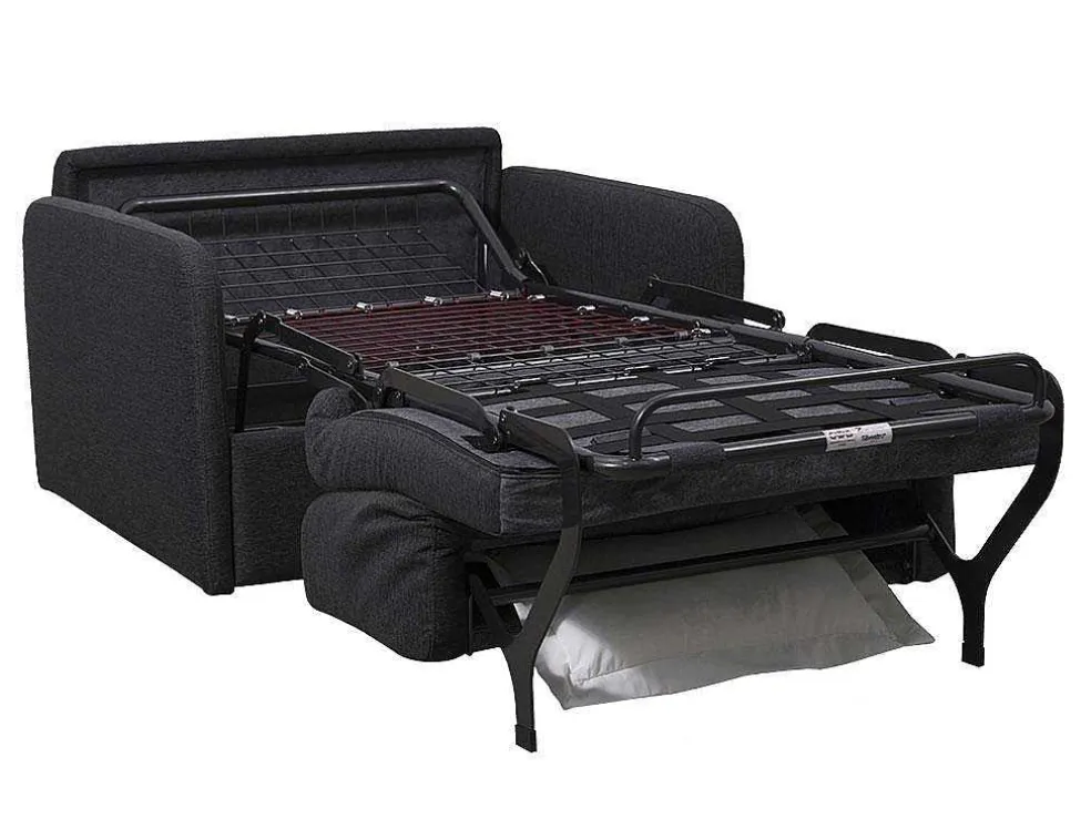 Slaapfauteuil Met Matras Van Stof Nadoa - Slaapafmeting 100 Cm - Donkergrijs