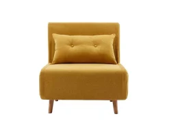 Slaapfauteuil Van Mosterdgele Stof Uribia