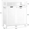 Sobuy Badkamermeubel Toiletkast Ladekast Kastopbergmeubel Met 2 Deuren, Verstelbare Planken, 70X35X90 Cm, Bzr121-W