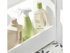 Sobuy Bzr48-W Toiletrolhouder, Badkamer Toiletkast, Badkamermeubels, Houten Vloer Staande Badkamerkast