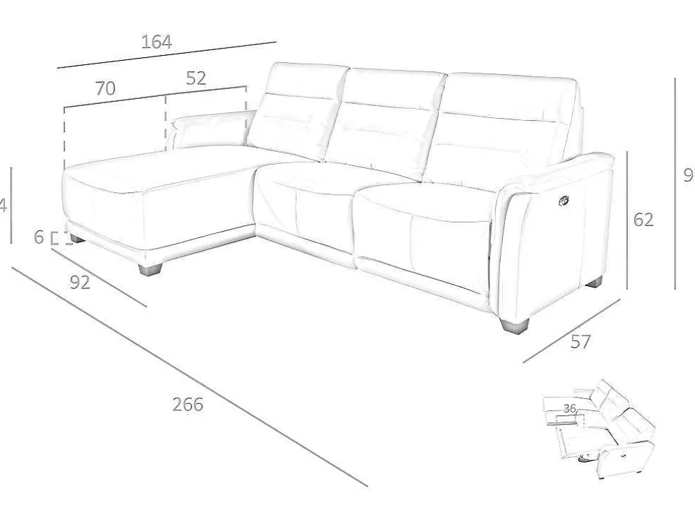 Sofa Chaiselongue (L) Relax In Leer 6155 Angel Cerda