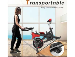 Spin Bike Met Verstelbare Zitting En Stuur, Hometrainer Met Verstelbare Weerstand En Lcd Display