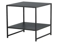 Staal Bijzettafel Met Plank 51X51 Cm Zwart.