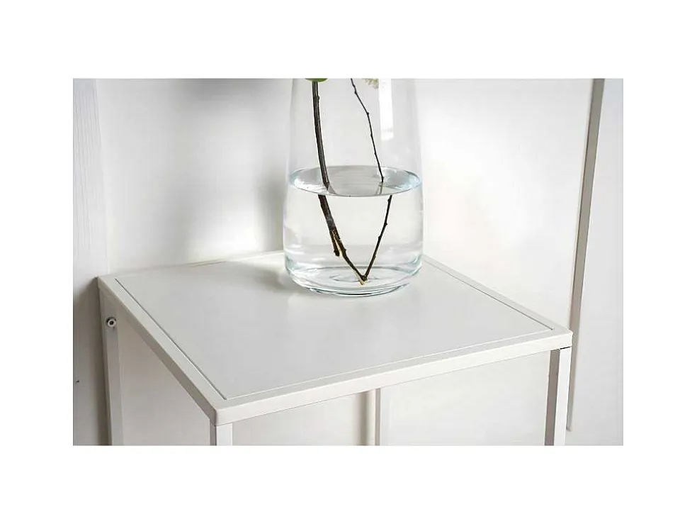 Staal Bijzettafel 38X37 Cm Wit.