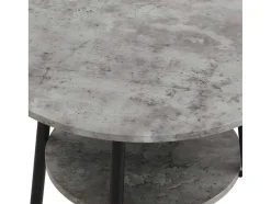 Staande Eettafel - 1 Tafel En 2 Krukken - Ronde Tafel Met Opbergplank - Zwart & Grijs