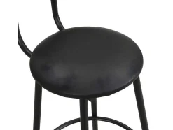 Staande Eettafel - 1 Tafel En 2 Krukken - Ronde Tafel Met Opbergplank - Zwart & Grijs