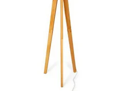 Staande Lamp Lorens - Hout En Linnen - 45 X 45 X 153 Cm - Wit