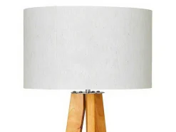 Staande Lamp Lorens - Hout En Linnen - 45 X 45 X 153 Cm - Wit