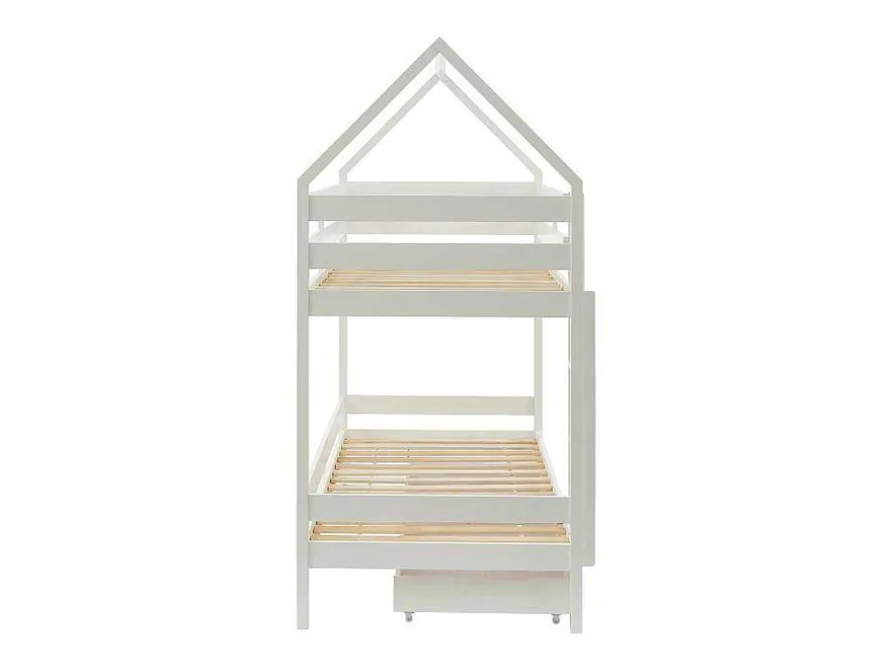 Stapelbed 2 X 90 X 190 Cm - 2 Laden - Grenen - Wit - Chori