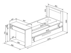 Stapelbed 2 X 90 X 200 Cm - Met Bureau - Kleur: Naturel En Antraciet - Vouani