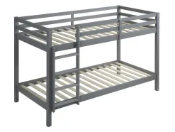 Stapelbed Anicet Ii - 2 X 90X 190 Cm - Massief Grenen - Grijs + Matras
