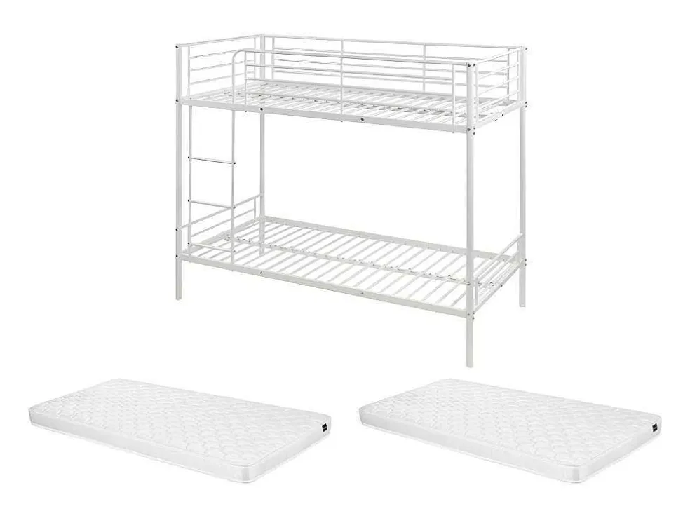 Stapelbed Duotis Ii - 2 X 90 X 190 Cm - Wit + Matras
