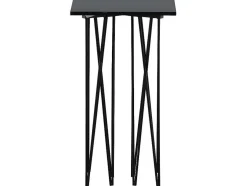 Stone Bijzettafel 40X40 Cm Glas Zwart Marmor Decor.