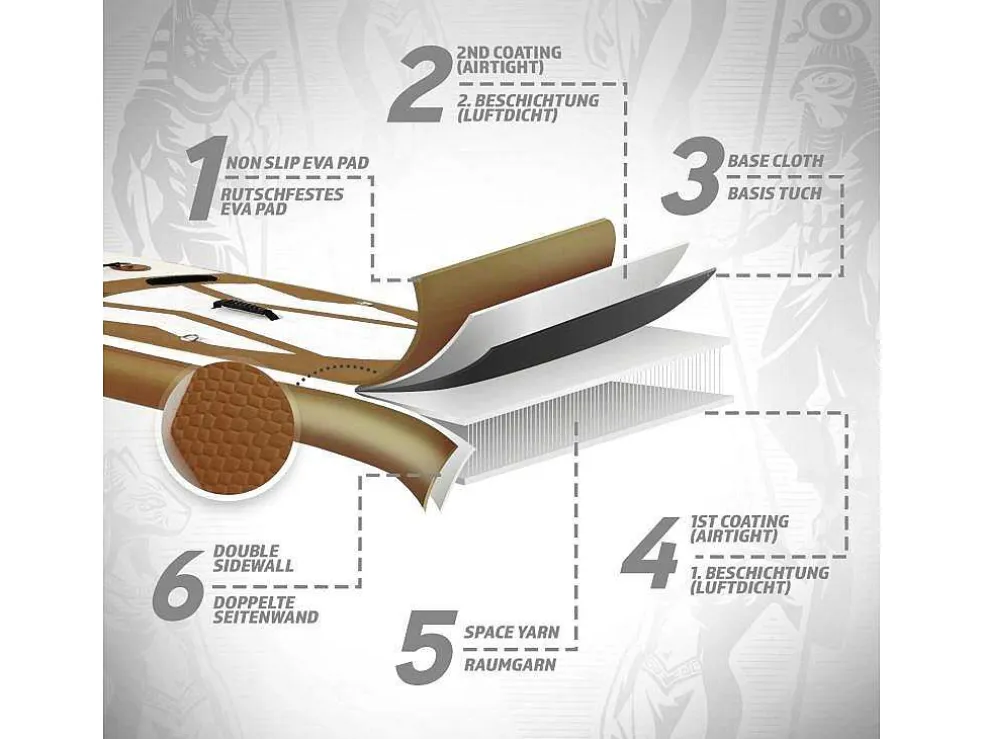 Sup Board Gold Ra 320 Cm - Goud - Incl. Accessoires