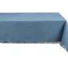 Tafellaken Met Franje Van Katoen - 140 X 240 Cm - Marineblauw - Pola