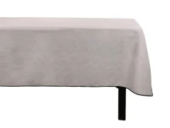 Tafellaken Van Katoen En Linnen Met Zwarte Rand - 170 X 170 Cm - Taupegrijs - Borina