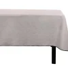 Tafellaken Van Katoen En Linnen Met Zwarte Rand - 170 X 300 Cm - Taupegrijs - Borina