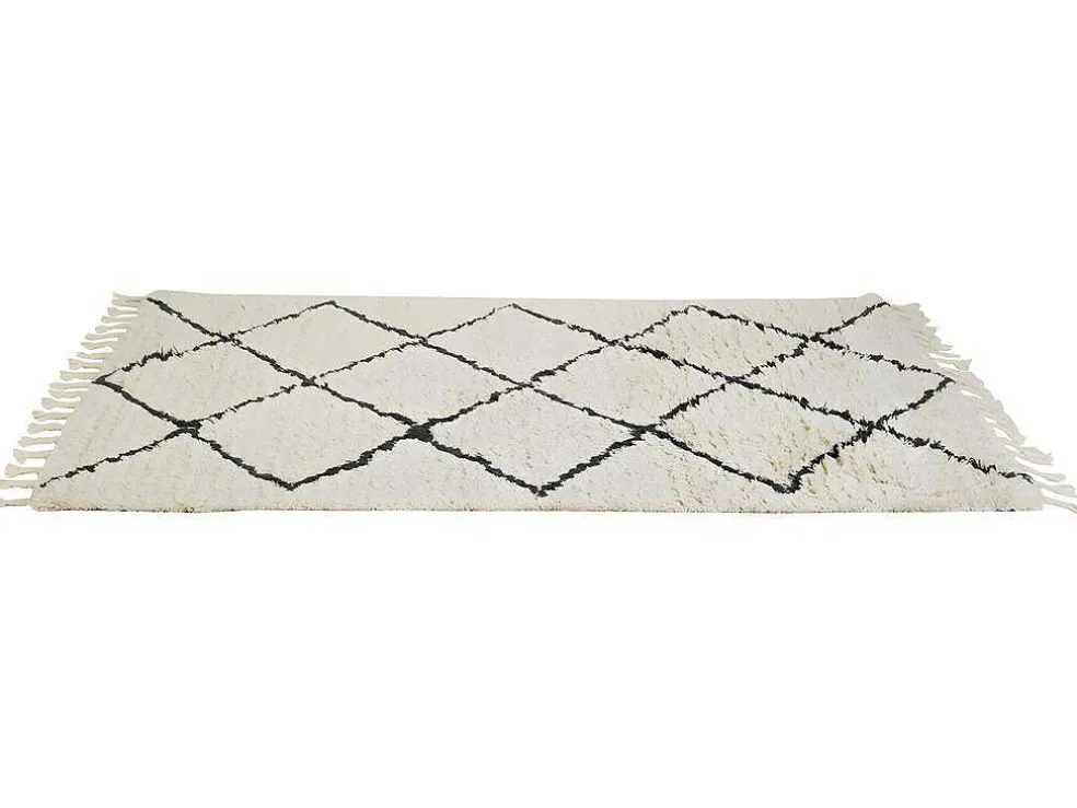 Tapijt Berberstijl Marcus - 100% Wol - 120 X 170 Cm - Beige En Zwart