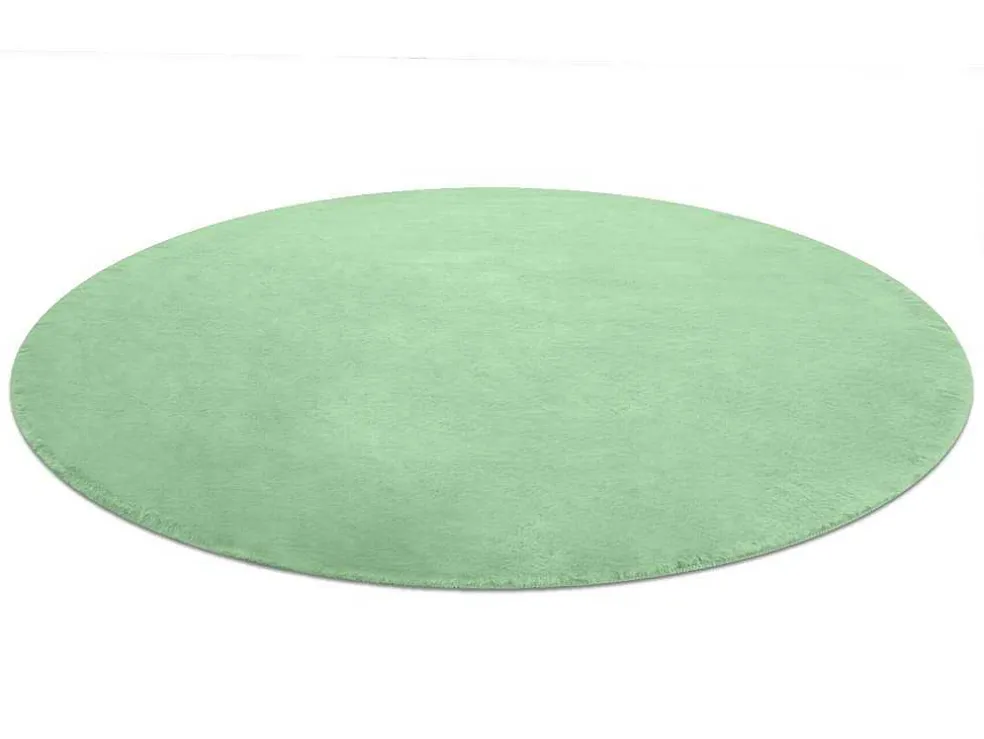 Tapijt Bunny Rond Groen Imitatie Konijnenvacht Cercle 80 Cm