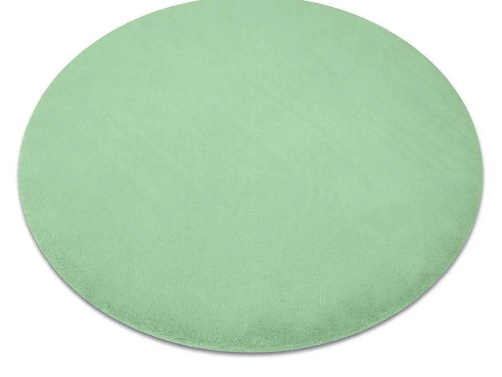 Tapijt Bunny Rond Groen Imitatie Konijnenvacht Cercle 80 Cm