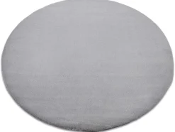 Tapijt Bunny Rond Zilver Imitatie Konijnenvacht Cercle 160 Cm