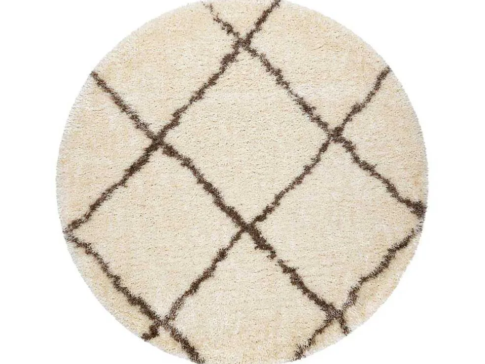 Tapijt Fluffy 2373 Cirkel Shaggy Latwerk Room / Beige Cercle 160 Cm
