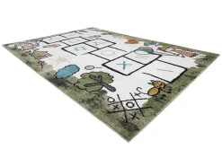 Tapijt Fun Hop Voor Kinderen, Klassikaal Spel, Dieren Groen 180X270 Cm