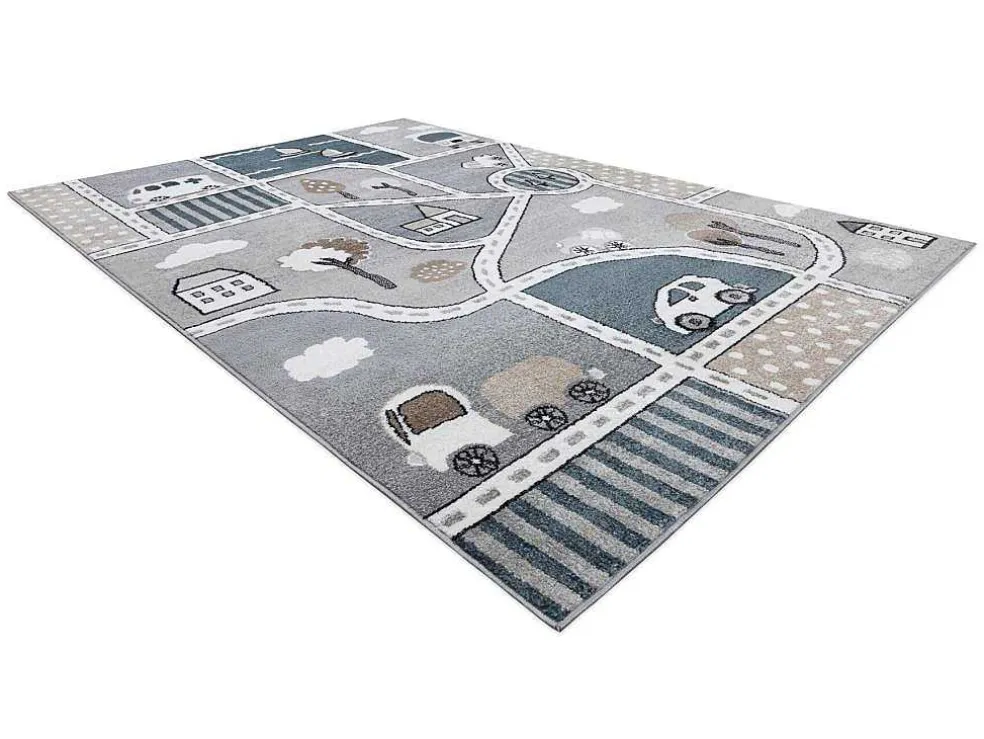 Tapijt Fun Strade Voor Kinderen, Straat, Stad Van Grijs 180X270 Cm