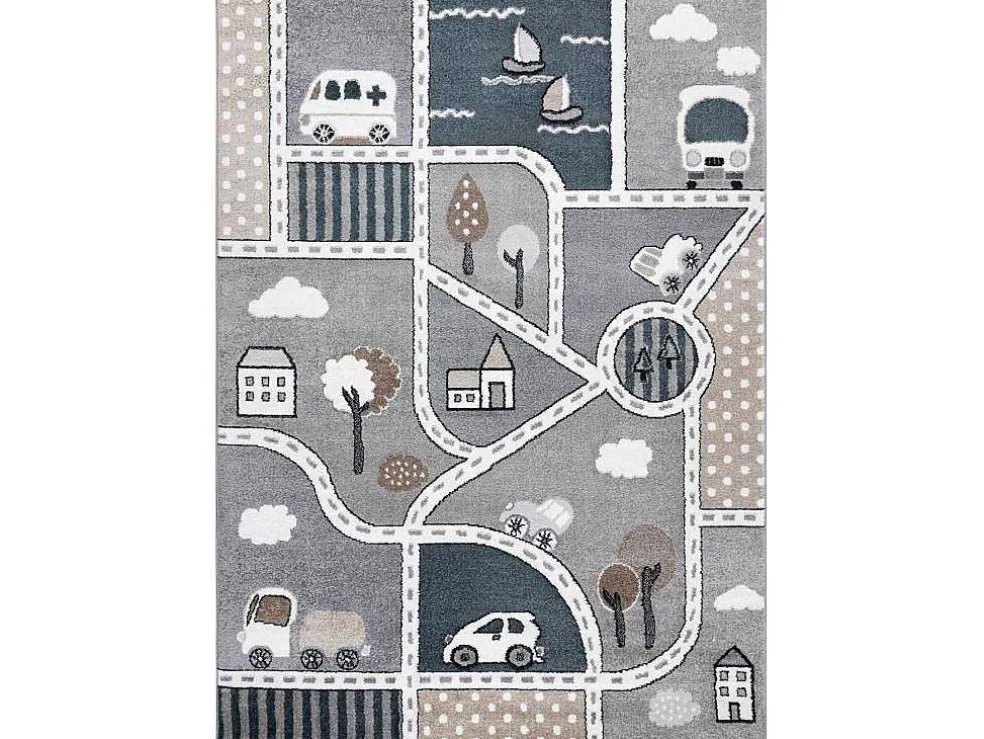 Tapijt Fun Strade Voor Kinderen, Straat, Stad Van Grijs 180X270 Cm
