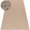 Tapijt Jute 3650 Beige Een Kleur - Jute, Platgeweven, Franjes 140X190 Cm