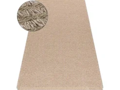 Tapijt Jute 3650 Beige Een Kleur - Jute, Platgeweven, Franjes 140X190 Cm