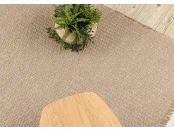 Tapijt Jute 3650 Beige Een Kleur - Jute, Platgeweven, Franjes 140X190 Cm