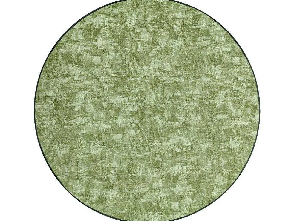 Tapijt Rond Solid Groen 20 Beton Cercle 100 Cm
