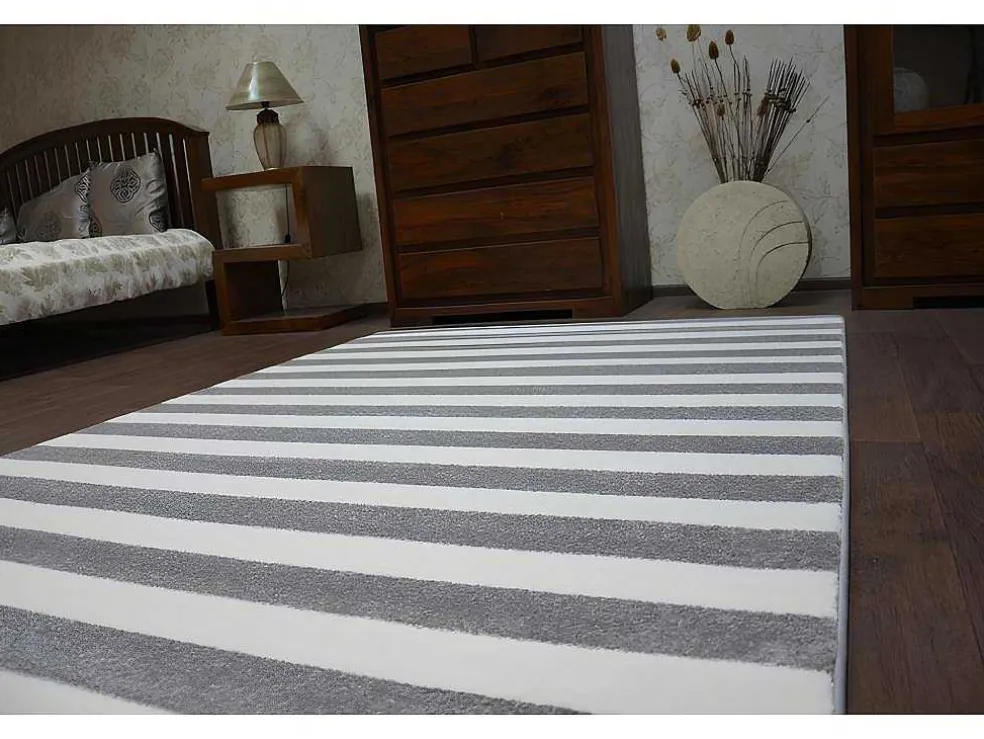 Tapijt Sketch - F758 Grijs /Wit - Strepen 200X290 Cm