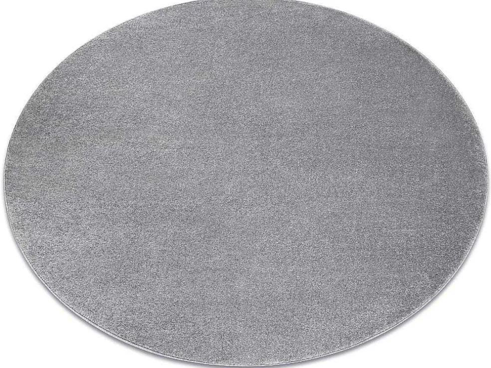 Tapijt Softy Cirkel Uniform, Enkele Kleur Grijs Cercle 200 Cm