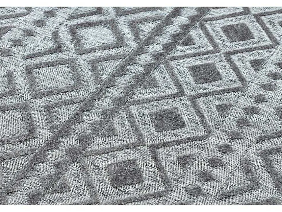 Tapijt Structureel Sole D3852 Boho, Diamanten Plat Geweven, Twee Poolh 200X290 Cm