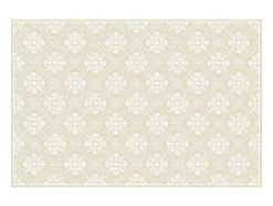Tapijt Van Vinyl Met Cementtegeleffect - 120 X 180 Cm - Beige En Wit - Majesti