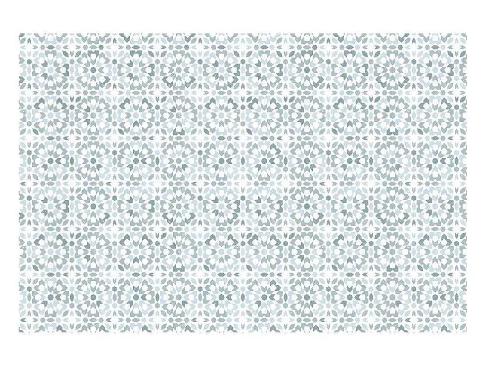 Tapijt Van Vinyl Met Cementtegeleffect - 120 X 180 Cm - Blauw En Wit - Princy