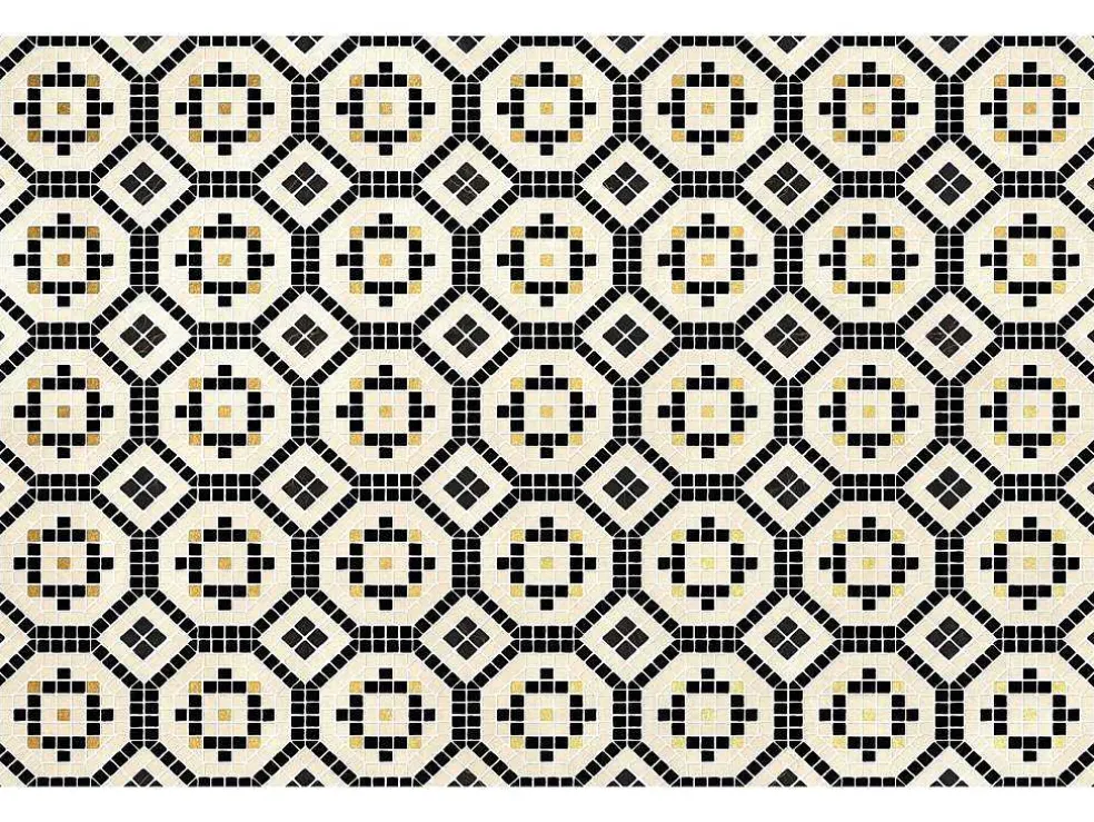 Tapijt Van Vinyl Met Mozaiekeffect - 120 X 180 - Zwart En Wit - Splita