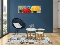 Tapijt Van Vinyl Met Vloertegelmotief Mosai - 120 X 180 Cm - Zwart En Wit