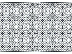 Tapijt Van Vinyl Met Vloertegelmotief Terquise - 120 X 180 Cm - Blauw En Wit