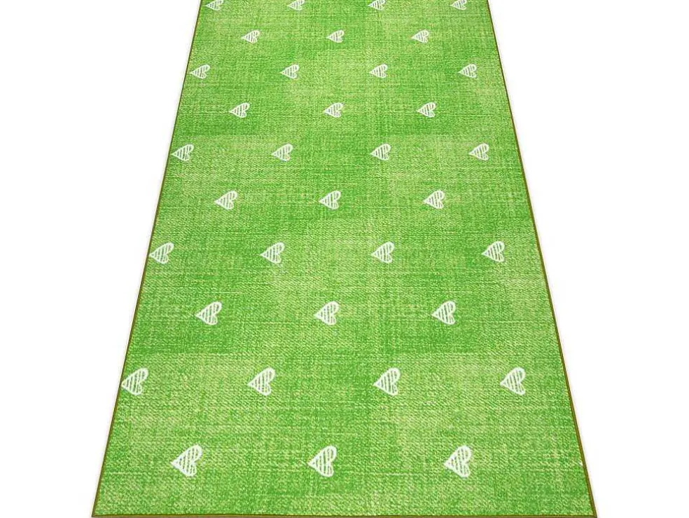 Tapijt Voor Kinderen Hearts Jeans Gewreven Harten, Kinderen - Groen 300X450 Cm