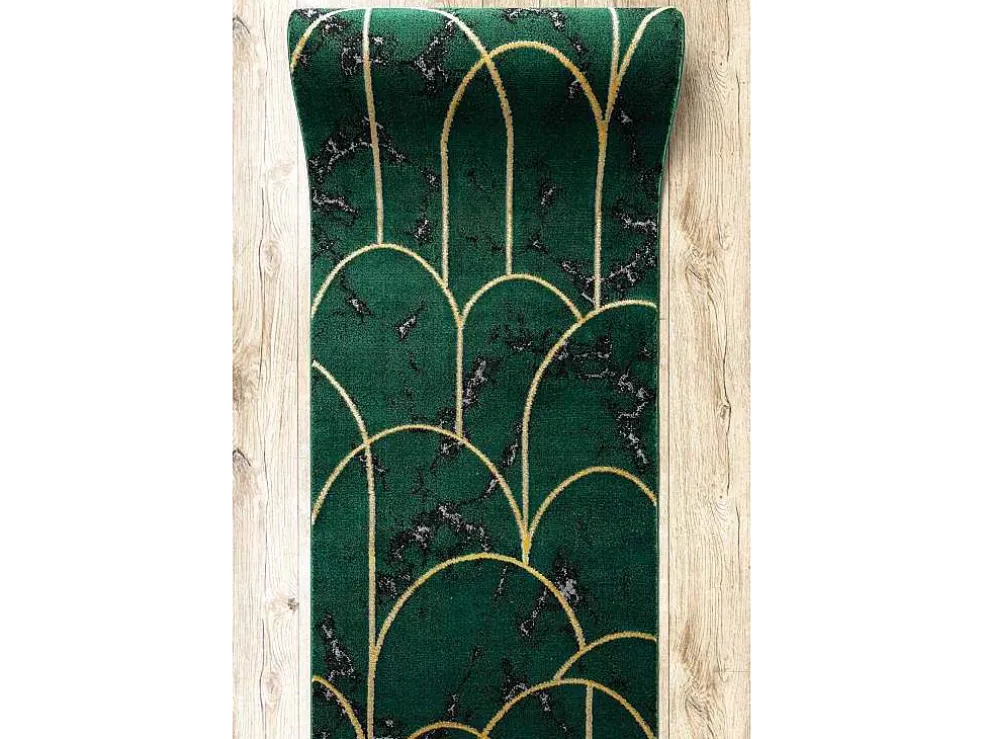 Tapijtloper Emerald Exclusief 1016 Glamour, Stijlvol Art Deco, Marmer 80X210 Cm